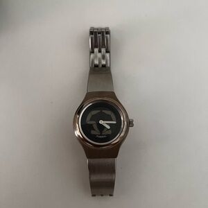 Fossil Silver Bracelet Watch with Black Dial